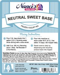 Neutral Creamy Sweet Ice Cream Frozen Yogurt Base Low-Fat