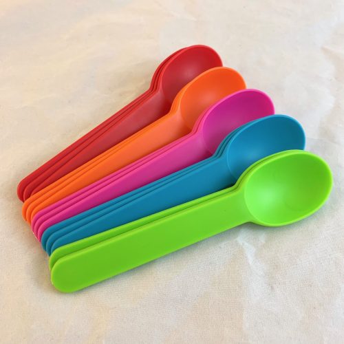 Heavy Duty Mixed Colors Ice Cream Spoons - Frozen Dessert Supplies