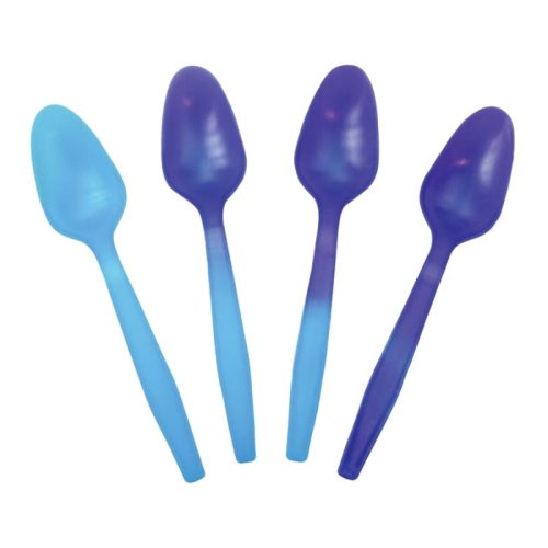 Plastic Spoon Curve Color Changing Blue to Purple