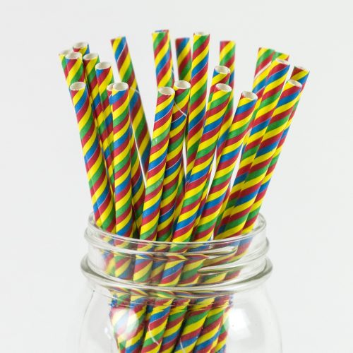 PaperStraws RainbowStriped