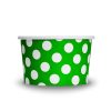 Yogurt Cups Green Polka Dot