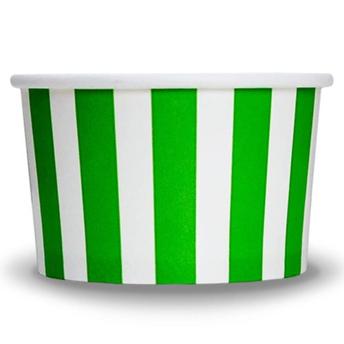 Yogurt Cups Green Striped