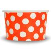 Yogurt Cups Orange Polka Dot