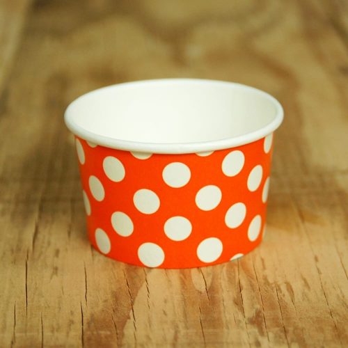 Yogurt Cups Orange Polka Dot