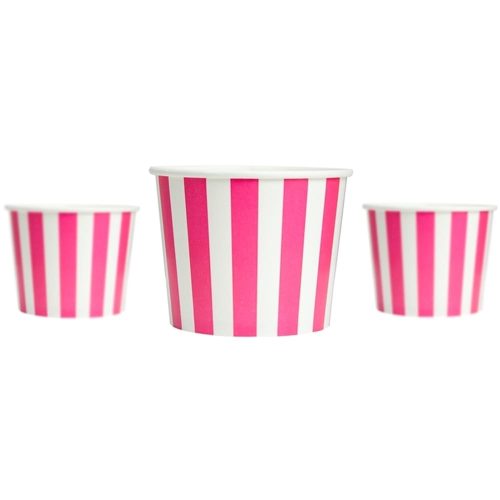 Yogurt Cups Pink Striped