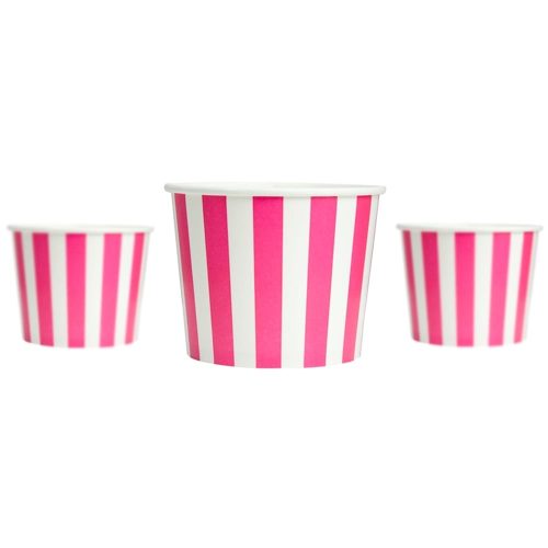 Yogurt Cups Pink Striped