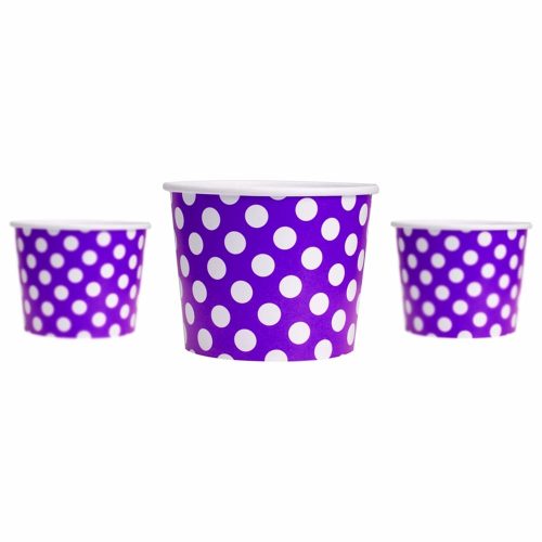 Yogurt Cups Purple Polka Dot