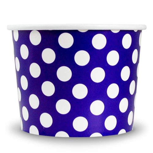 Yogurt Cups Purple Polka Dot 16oz