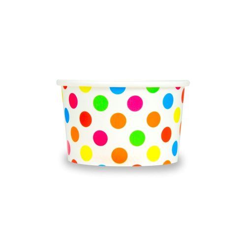 Yogurt Cups Rainbow Polka Dot