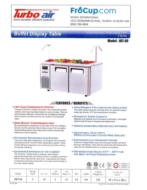 Buffet Display Table 24 Toppings 1