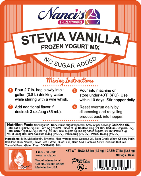 Zero Sugar Added Frozen Yogurt Mix - Stevia Vanilla